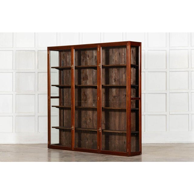Late 19th Century Large Antique English Mahogany Glazed Display Cabinet, 1880 For Sale - Image 5 of 15