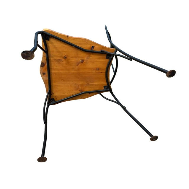 Industrial Mid 20th Century Rustic Modern Iron & Live Edge Wood Dining Chair – Industrial Artisan Style For Sale - Image 3 of 7