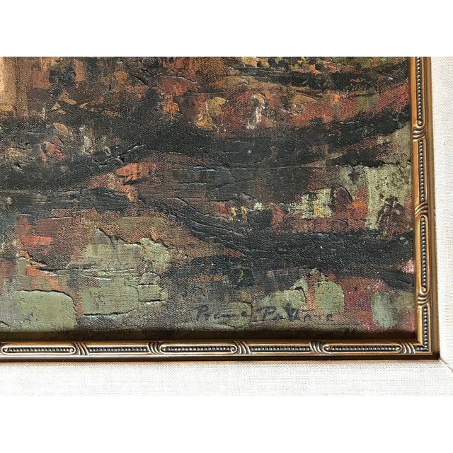 Prema Pathare Oil Painting on Canvas “Banaras Ghat”, 1971 For Sale In Boston - Image 6 of 10