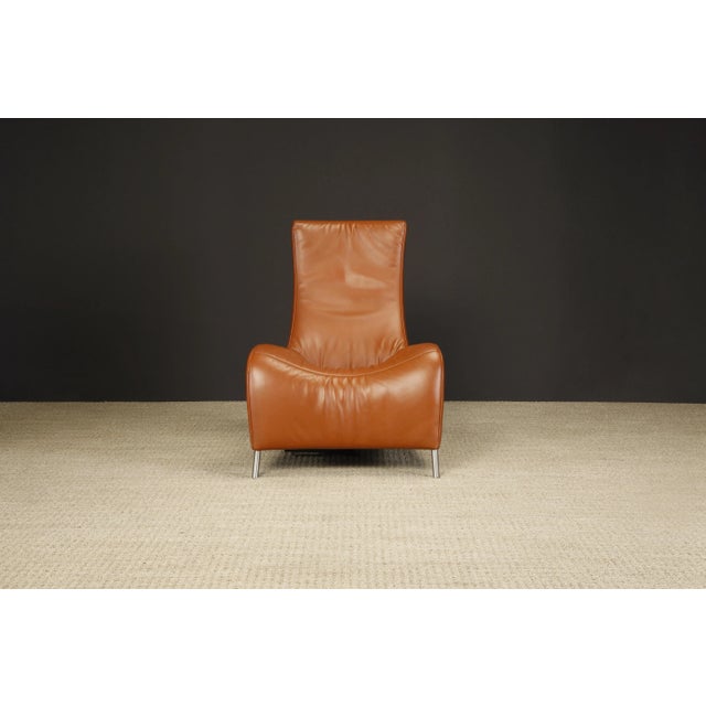 Metal Cognac Leather Lounge Chairs by Mathias Hoffmann for De Sede, 1980s, Signed - A Pair For Sale - Image 7 of 12