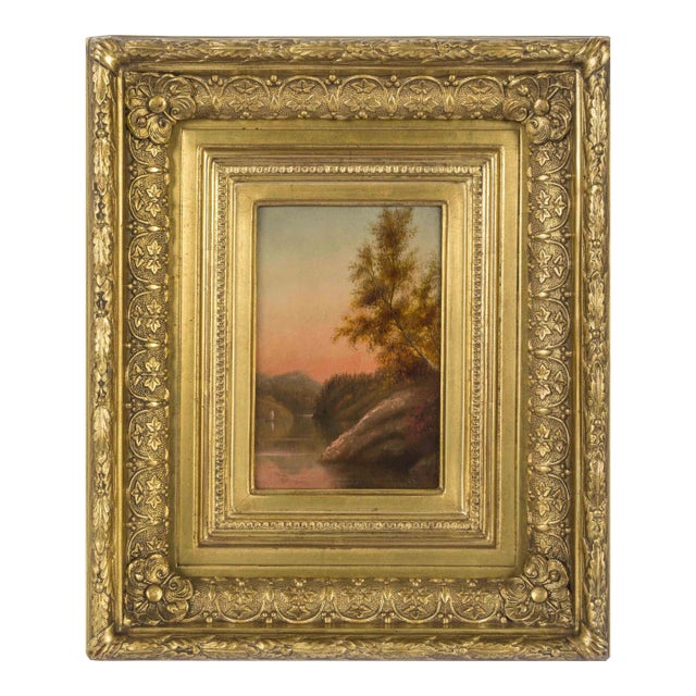 19th Century Adirondacks Oil Painting For Sale