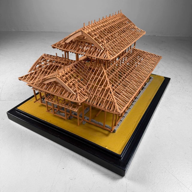 Japanese Architectural Scale Model in Glass Display Case, 1950s For Sale - Image 13 of 18