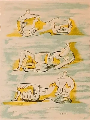 Henry Moore, The Reclining Figures, Lithograph, 1971
