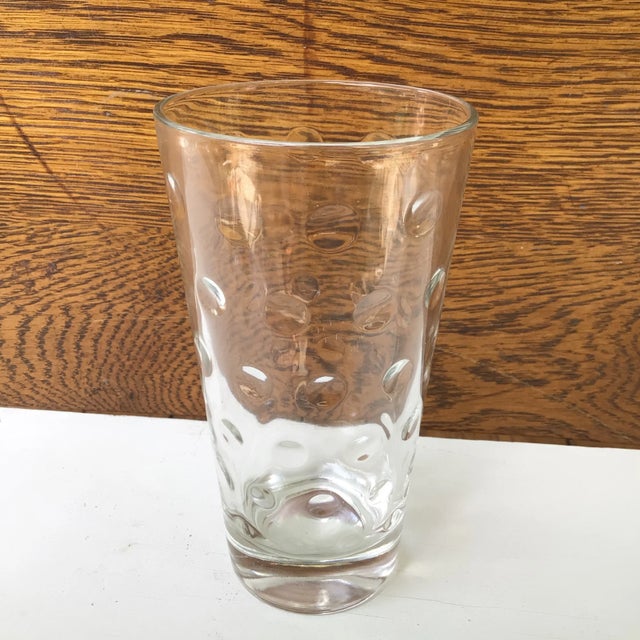 Transparent Vintage Hazel Atlas Clear Dots Glass Ice Bucket With Tongs, 3 Tumblers,6 Rocks, and 6 Shot Glasses-Set of 17 For Sale - Image 8 of 13