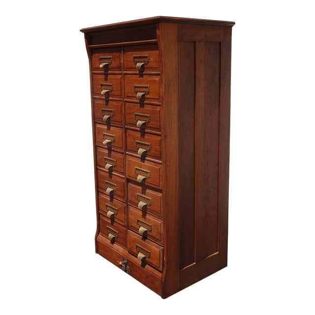 Antique Oak Shannon Industrial File Cabinet Flat File Made in London England For Sale