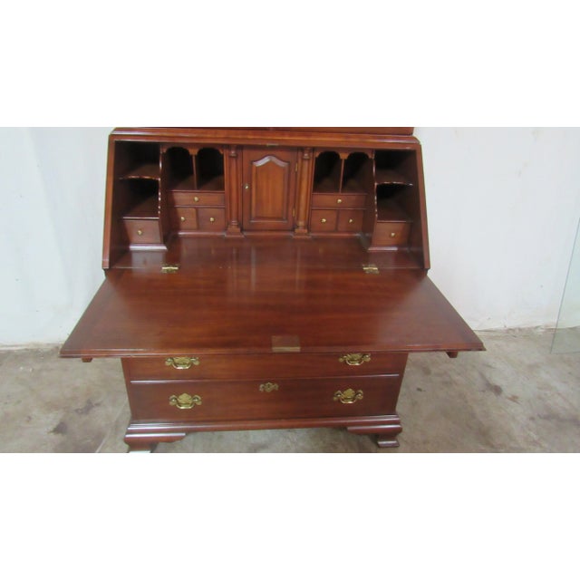 1980s Late 20th Century John Hancock Henkel Harris Secretary Desk Cherry Secret Compartment For Sale - Image 5 of 11