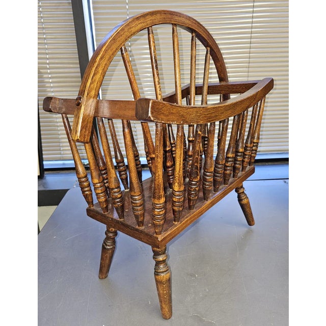 Mid 20th Century Mid Century Arts and Crafts Oak Canterbury Magazine Racks For Sale - Image 5 of 6