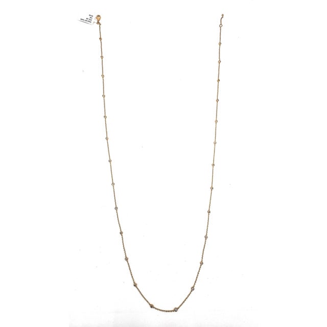 Gold 0.98 Ct Diamond by the Yard Necklace For Sale - Image 8 of 8