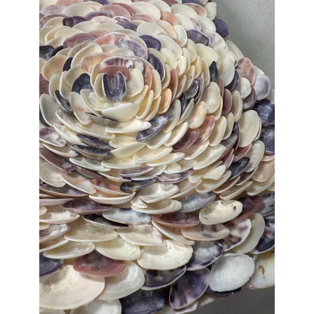 Vintage Coastal Rosette Encrusted Shell Lidded Decorative Organization Accessory Box For Sale - Image 9 of 12