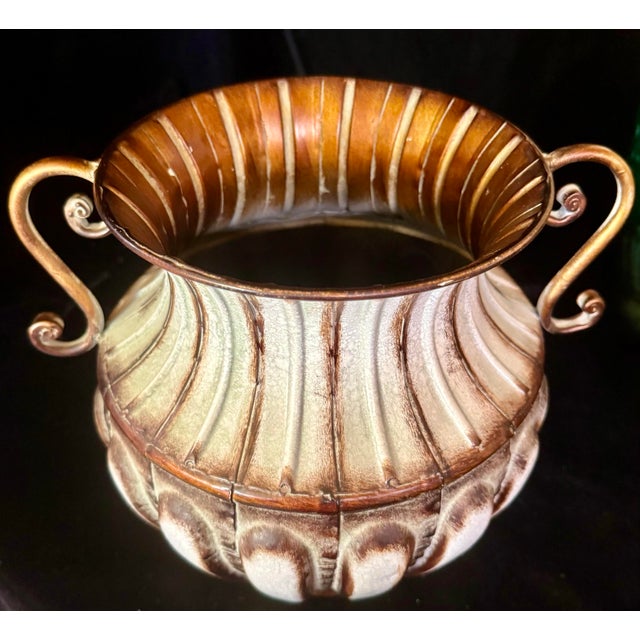 Grecian Style Metal Vase For Sale - Image 4 of 12
