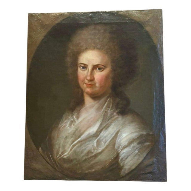Portrait of Young Rococo Woman, Central European School, 18th Century For Sale - Image 9 of 9