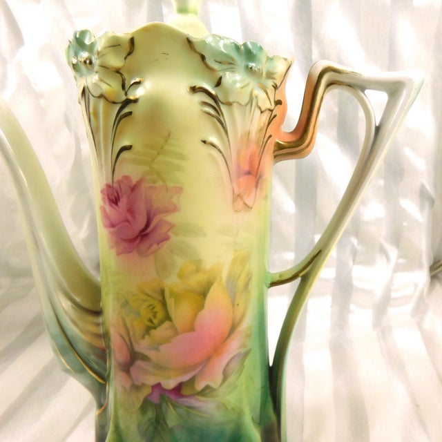 1900 Chocolate Pot With Flower Shaped Trim For Sale In San Francisco - Image 6 of 9