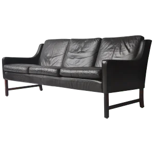 Fredrik Kayser Leather and Rosewood Sofa