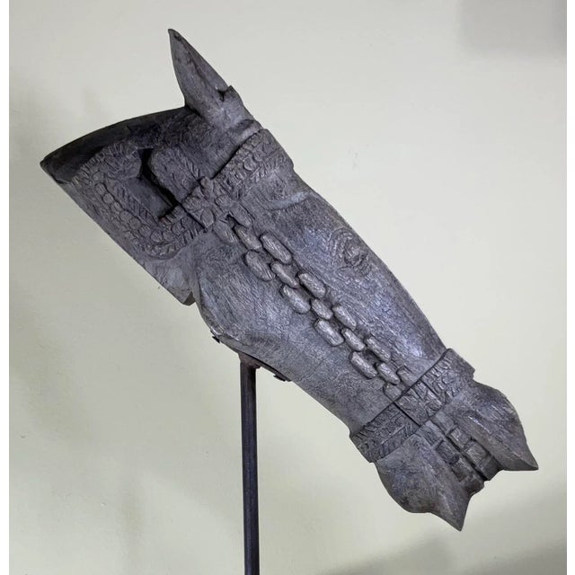 1920s Magnificent Antique Indian Wood Horse Head Sculpture For Sale - Image 5 of 11