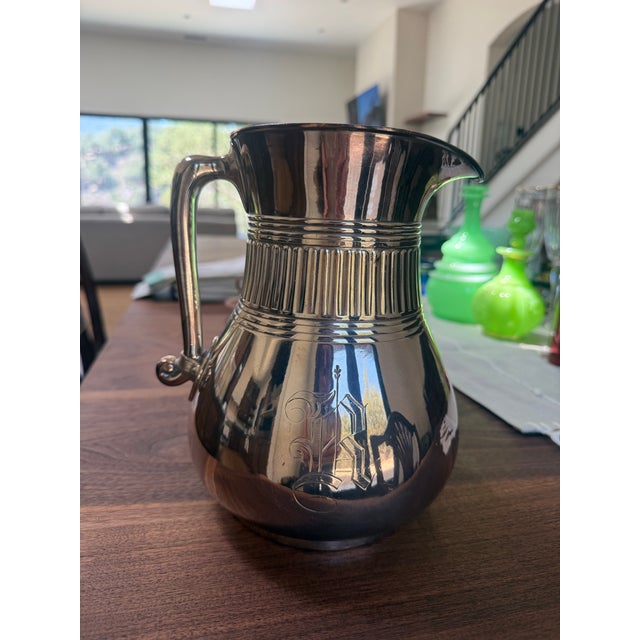 Silver-Plated Hollowware Water Pitcher Made by the Pairpoint Mfg. Co For Sale - Image 6 of 9