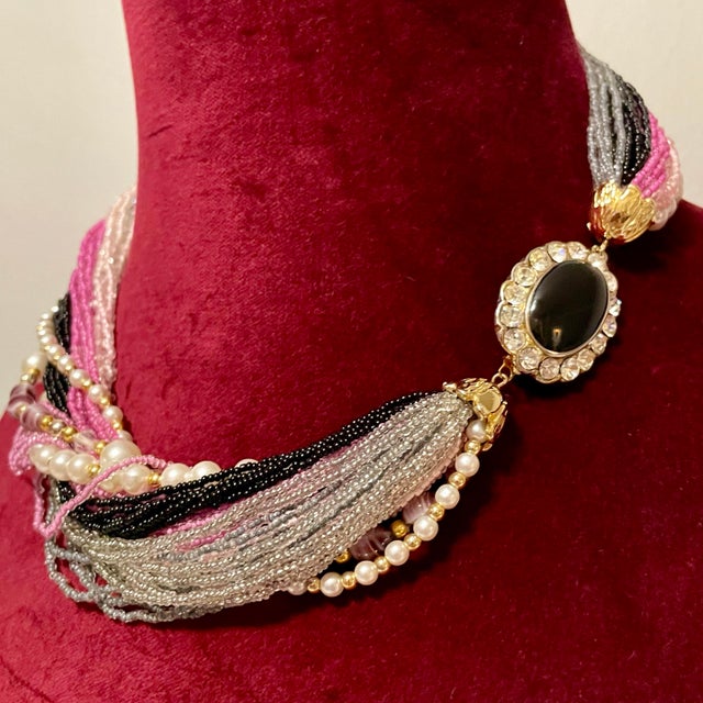 An ultra-rare 1980s statement torsade necklace meticulously hand-assembled, Jay Feinberg (later rebranded as Jay...