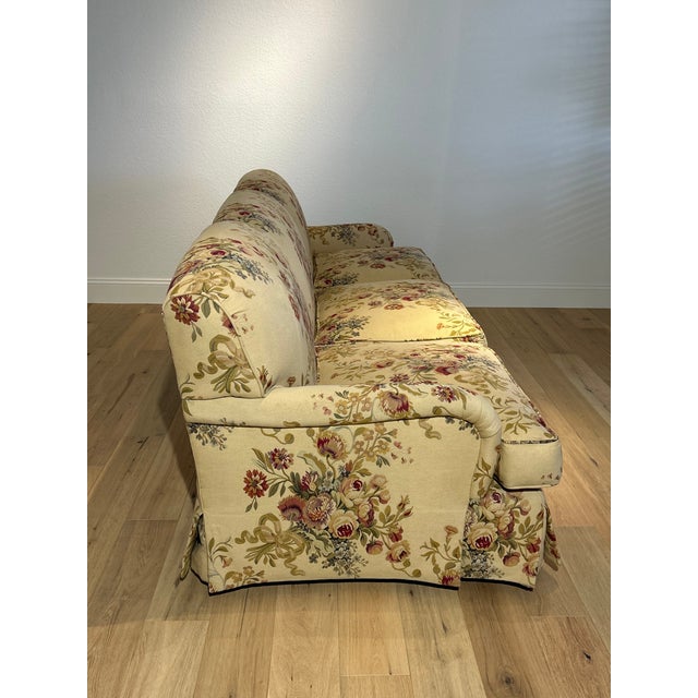1990s Custom Vintage Down Wrap Sofa in Ralph Lauren Tapestry Upholstery For Sale - Image 5 of 5