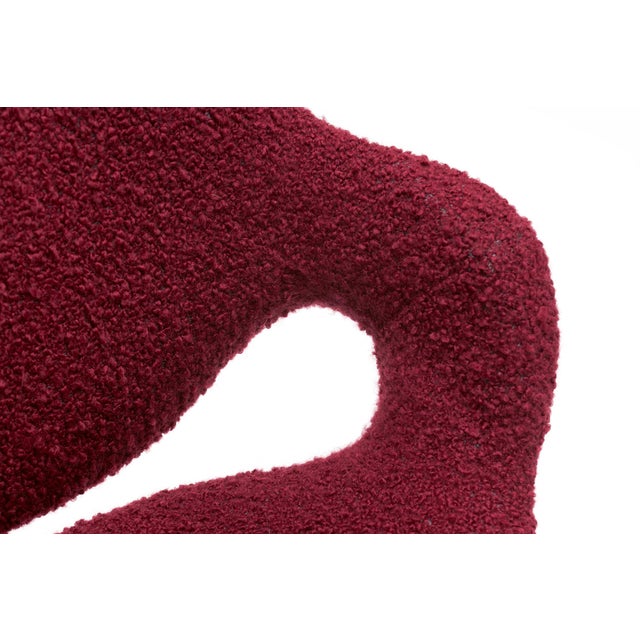 Sculptural Scimitar Dining Table and Chairs in Burgundy Bouclé by Boris Tabacoff for Mobilier Modulaire Moderne, 1970s, Set of 6 For Sale - Image 13 of 18