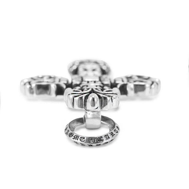 Late 20th Century Men’s Vintage Chrome Hearts Small Silver Filigree Cross Pendant Necklace For Sale - Image 5 of 8