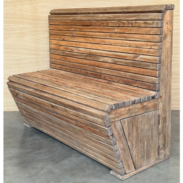 Wood Early 20th Century Pair of Slabs Benches in Solid Pine "Mobila" For Sale - Image 7 of 18
