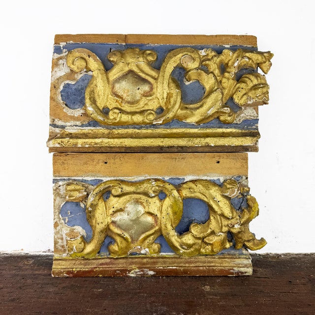 Wood Baroque Italian Architectural Carved Wood Fragments, 1700s, Set of 2 For Sale - Image 7 of 12
