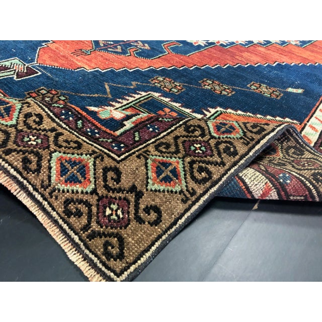 Handmade Turkish Anatolian Ethnic Oushak Wool Area Rug 4′7″ × 10′1″ Chairish