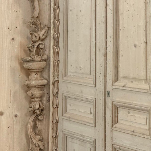 Antique Italian Hand-Carved Mirror in Stripped Walnut For Sale In Dallas - Image 6 of 14