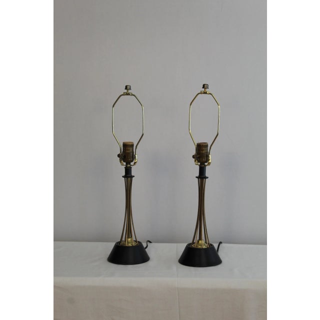 Gerald Thurston 1960s Gerald Thurston Style Brass Table Lamps - a Pair For Sale - Image 4 of 12