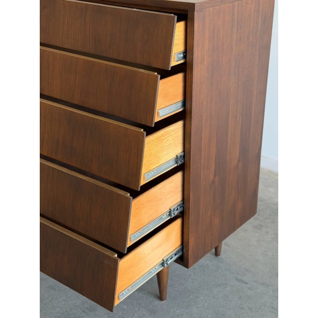 1960s 1960s Louvered Walnut Highboy For Sale - Image 5 of 16