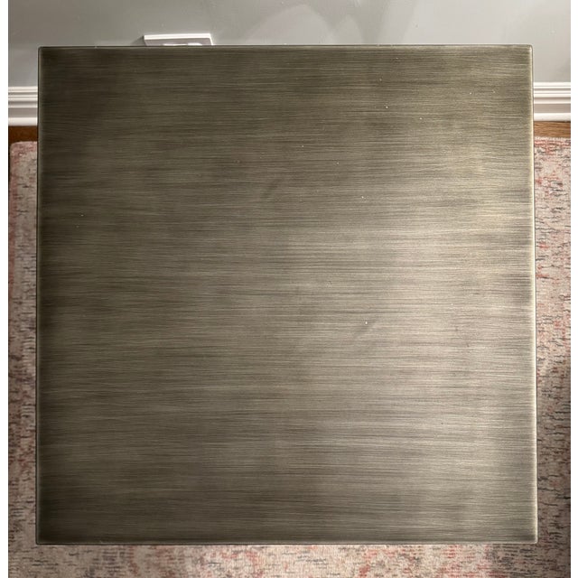 Transitional Metal and Wood End Table For Sale - Image 3 of 5