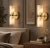 Handcrafted Brass & Natural Alabaster Double Wall Sconces - Pair For Sale - Image 6 of 9