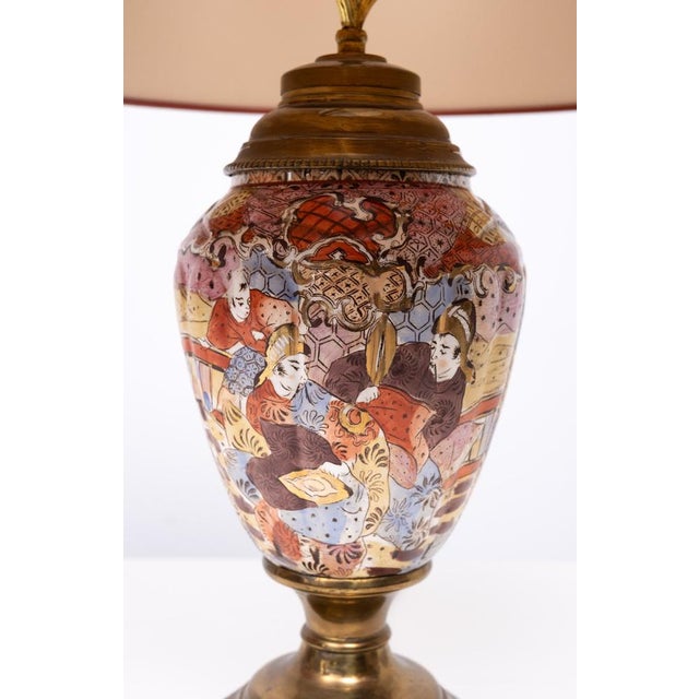 Beige Satsuma Table Lamp, Japan, 1950s, Set of 2 For Sale - Image 8 of 12