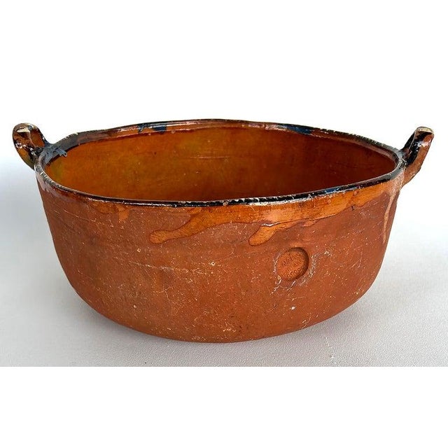 Terra Cotta 1970s Lugano, Italian Glazed Ceramic Terracotta Serving Bowls, Stamped Marks - Set of 7 For Sale - Image 8 of 16