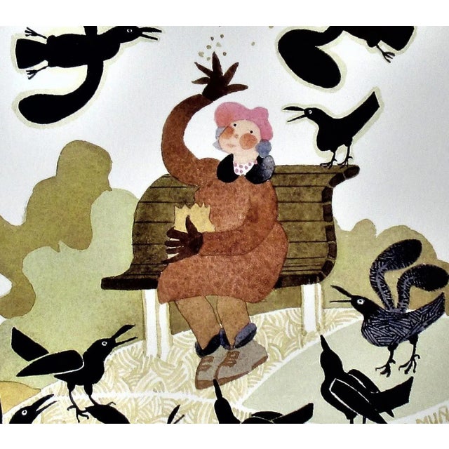 Folk Art Rie Munoz, Feeding the Ravens, 1997 For Sale - Image 3 of 7