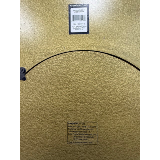 Creative Co-Op Sunburst Wall Mirror For Sale - Image 12 of 12