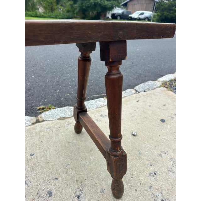 Hand Crafted Rustic Wooden Antique Benches -a Pair For Sale - Image 12 of 14