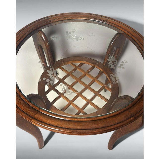 Mid 20th Century Paolo Buffa Style Art Deco Italian Walnut Side Table With Beveled Glass Top For Sale - Image 10 of 18