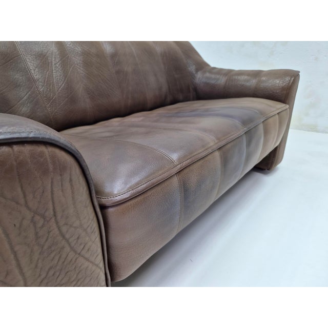 DS 44 Two-Seater Sofa in Buffalo Brown Leather from de Sede, 1970s For Sale - Image 12 of 15