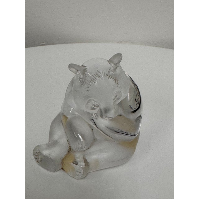 Late 20th Century Lalique Crystal Panda Sculpture For Sale - Image 5 of 12