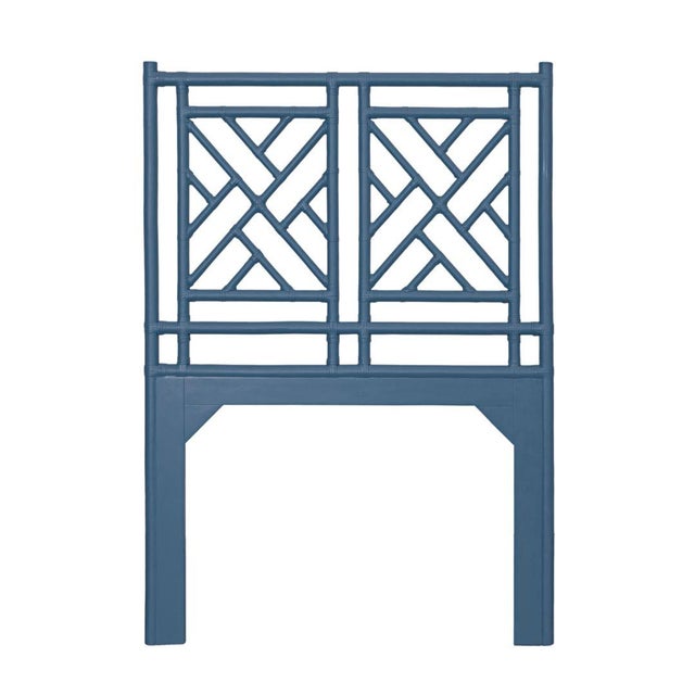 Transitional Chippendale Platform Bed Twin Extra Long, Navy Blue For Sale - Image 3 of 7