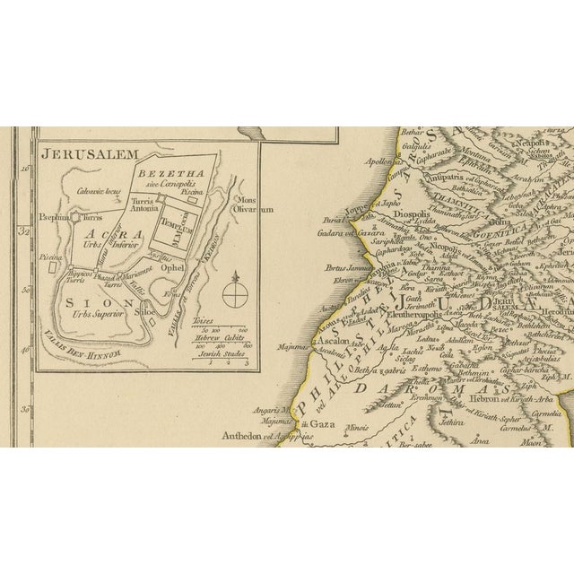 Paper Antique Map of Biblical Palestine Holy Land with Jerusalem Insets, 1818 For Sale - Image 7 of 11