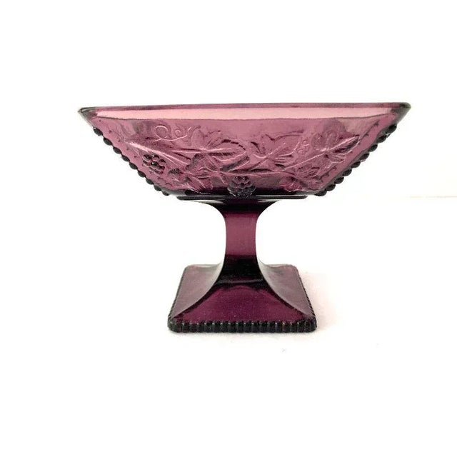 Victorian 1970s Purple Glass Grape Design Decorative Bowl For Sale - Image 3 of 6