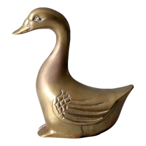 Mid-Century Brass Goose Figurine