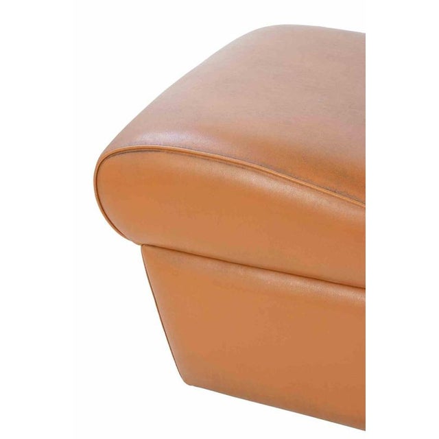 Metal Vintage Italian Armchairs in Mahogany Wood and Padded Leather, 1950s For Sale - Image 7 of 8