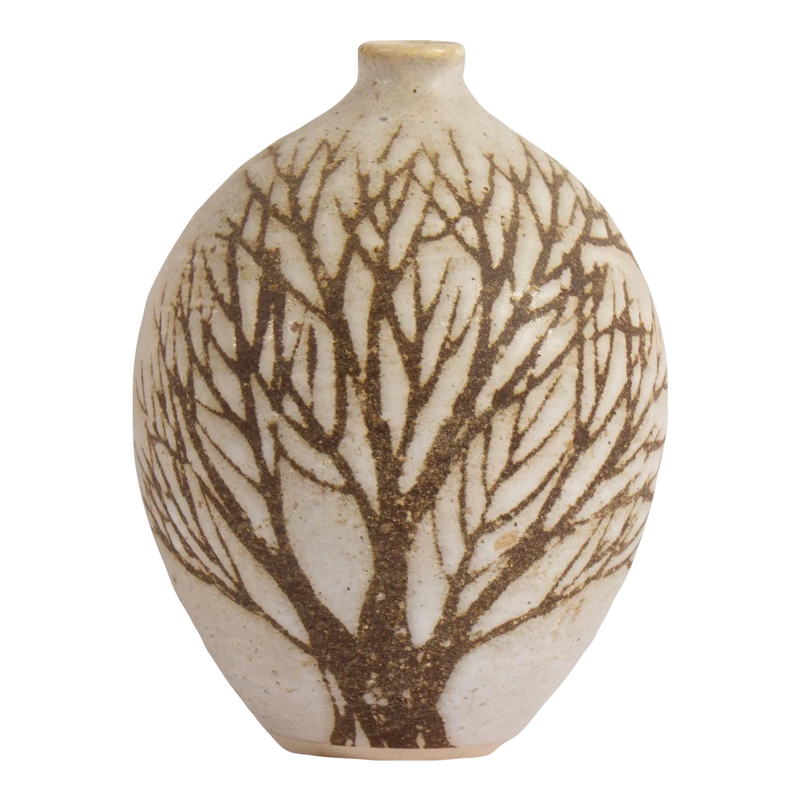 Andersen Design Ceramic Vase With Tree Design | Chairish
