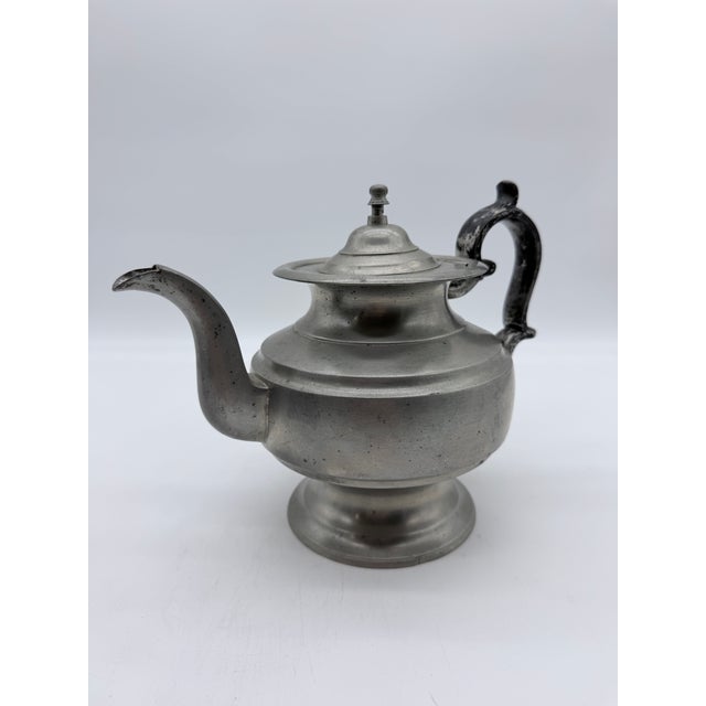 Antique American Britannia Teapot by R. Gleason, Dorchester, Ma, Circa 1840s For Sale - Image 10 of 14