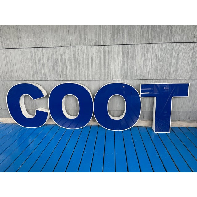 Early 21st Century Early 21st Century Large Industrial Channel Letters in Sign Coot or C O O T, Giant Set of Four For Sale - Image 5 of 12