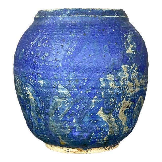 Vintage Boho Signed Studio Pottery Vase For Sale