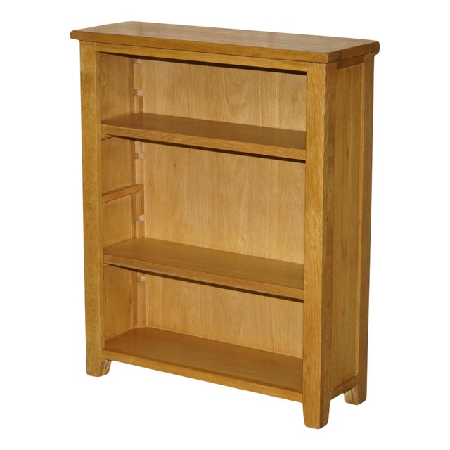 English Open Dwarf Library Bookcase in Light Oak For Sale