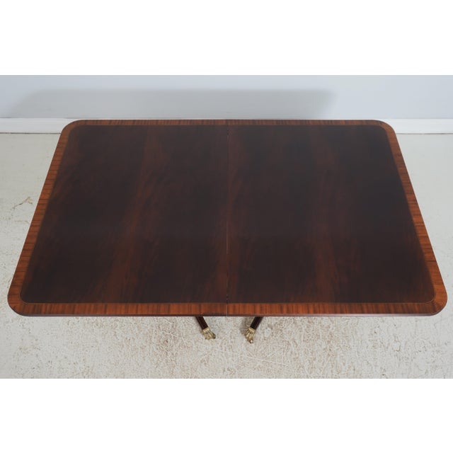 Traditional Stickley Regency Style Mahogany Double Pedestal Dining Table For Sale - Image 3 of 18